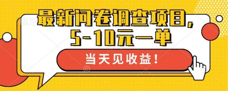 最新问卷调查项目，单日零撸100＋-89网创