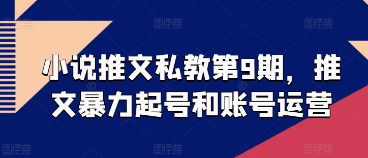 小说推文私教第9期，推文暴力起号和账号运营-89网创