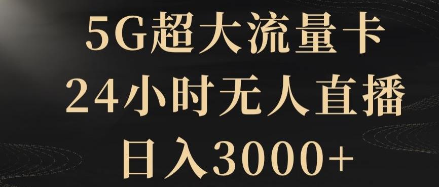 5G超大流量卡，24小时无人直播，日入3000+【揭秘】-89网创