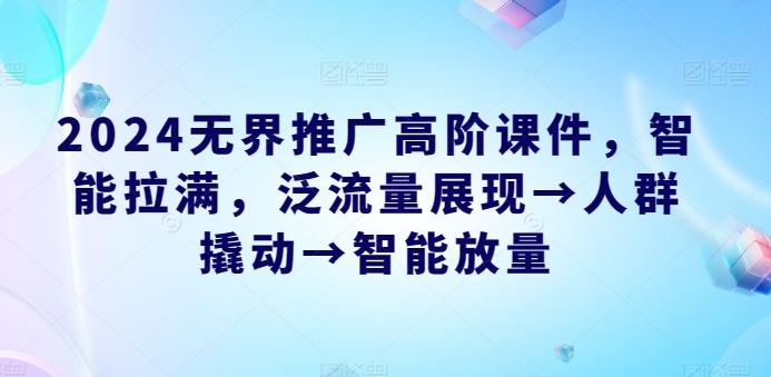 2024无界推广高阶课件，智能拉满，泛流量展现→人群撬动→智能放量-89网创