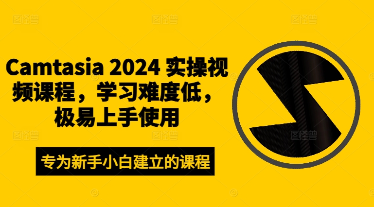 Camtasia 2024 实操视频课程，学习难度低，极易上手使用-89网创
