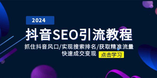 抖音 SEO引流教程：抓住抖音风口/实现搜索排名/获取精准流量/快速成交变现-89网创