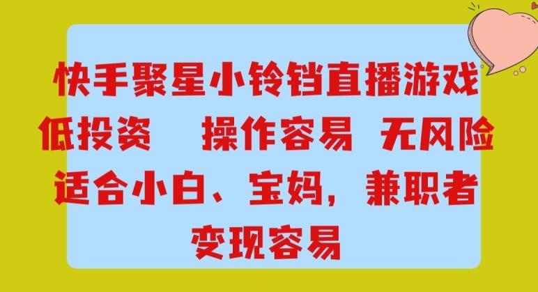 快手小铃铛游戏项目，低投入零风险，操作简单变现快-89网创