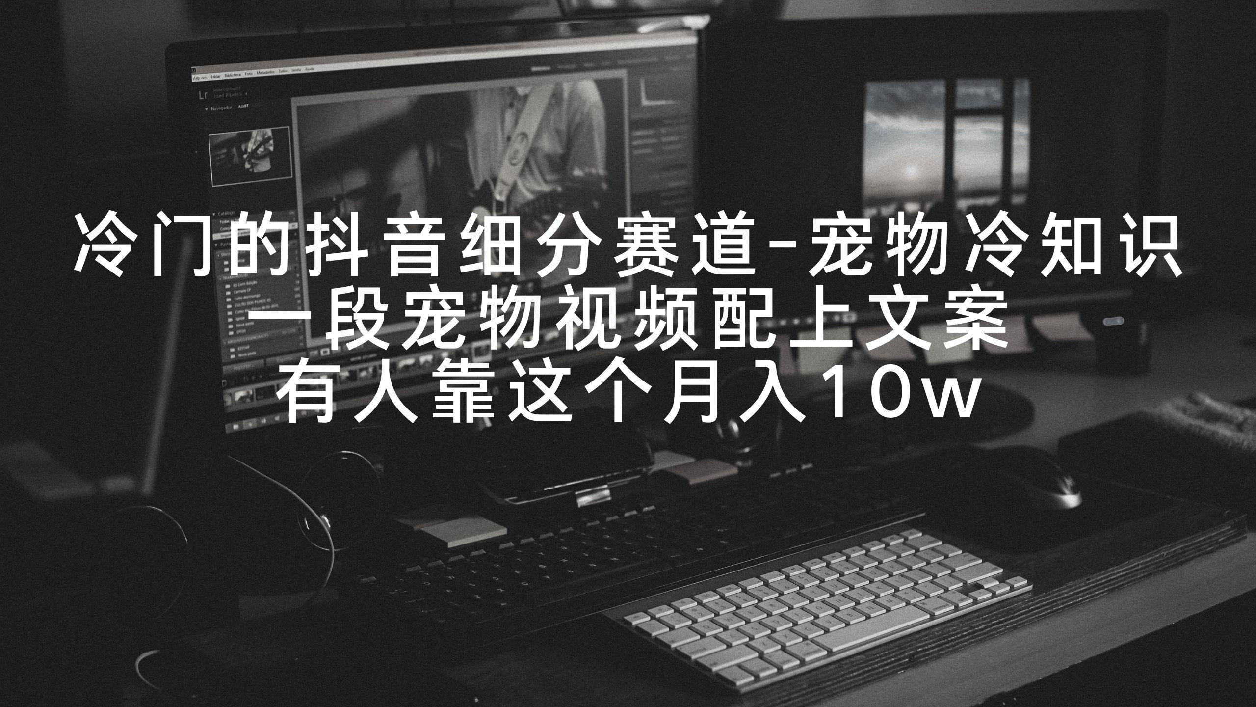 冷门的抖音细分赛道-宠物冷知识，一段宠物视频配上文案，有人靠这个月入10w-89网创