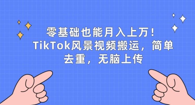 零基础也能月入上w，TikTok风景视频搬运，简单去重，无脑上传【揭秘】-89网创