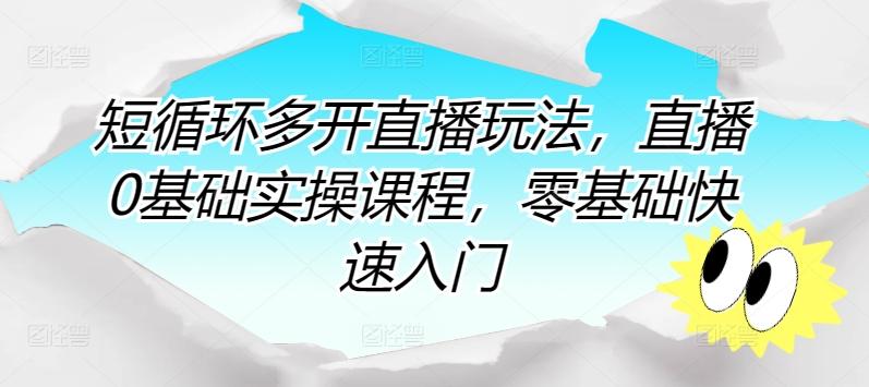 短循环多开直播玩法，直播0基础实操课程，零基础快速入门-89网创