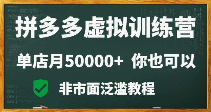 拼多多虚拟电商训练营月入30000+你也行，暴利稳定长久，副业首选-89网创