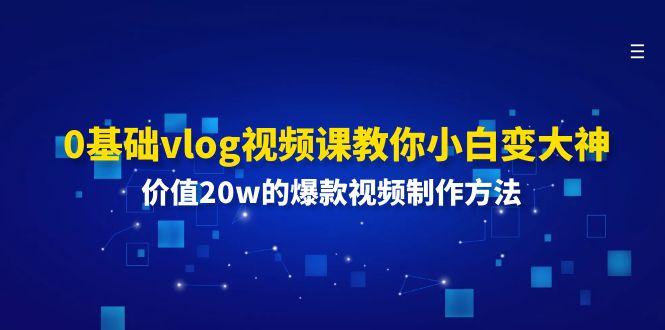 0基础vlog视频课教你小白变大神：价值20w的爆款视频制作方法-89网创