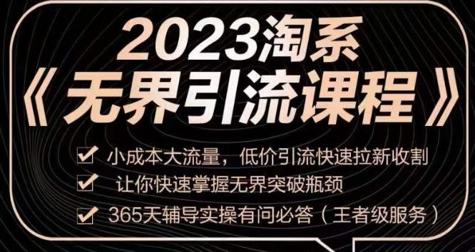 2023淘系无界引流实操课程，​小成本大流量，低价引流快速拉新收割，让你快速掌握无界突破瓶颈-89网创