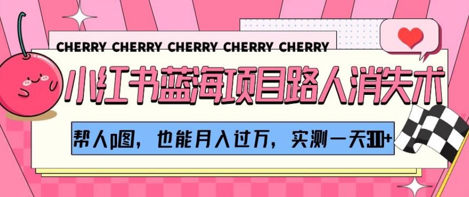 小红书蓝海项目路人消失术，帮人p图，也能月入过万，实测一天300+【揭秘】-89网创