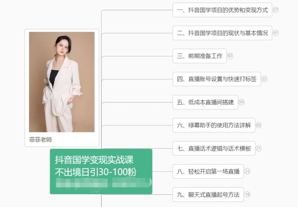 抖音国学变现项目：不出境日引30-100粉实战课程-89网创