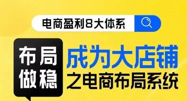 八大体系布局篇·布局做稳，成为大店的电商布局线上课-89网创