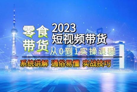 2023短视频带货-零食赛道，从0-1实操课程，系统讲解实战技巧-89网创