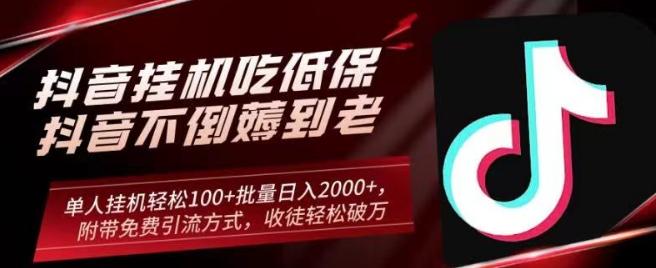 抖音挂机吃低保项目，单人挂机轻松100+批量日入2000+，附带免费引流方式，收徒轻松破万-89网创