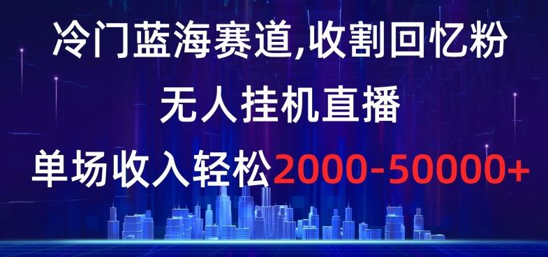 冷门蓝海赛道，收割回忆粉，无人挂机直播，单场收入轻松2000-5w+【揭秘】-89网创