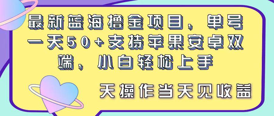 最新蓝海撸金项目，单号一天50+， 支持苹果安卓双端，小白轻松上手 当…-89网创