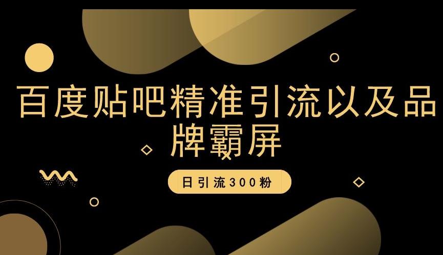 百度贴吧精准引流以及品牌霸屏，日引流300粉【揭秘】-89网创
