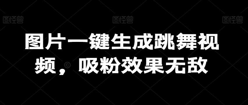 图片一键生成跳舞视频，吸粉效果无敌-89网创