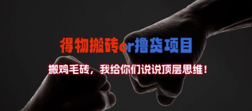 得物搬砖撸货项目?掰下数据，我给你们说说顶层思维【揭秘】-89网创