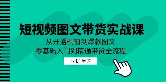 短视频图文带货实战课：从开通橱窗到爆款图文，零基础入门到精通带货-89网创