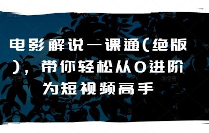 电影解说一课通(绝版)，带你轻松从0进阶为短视频高手-89网创