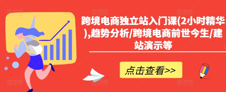 跨境电商独立站入门课(2小时精华),趋势分析/跨境电商前世今生/建站演示等-89网创