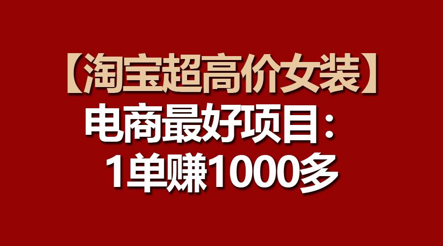 【淘宝超高价女装】电商最好项目：一单赚1000多-89网创