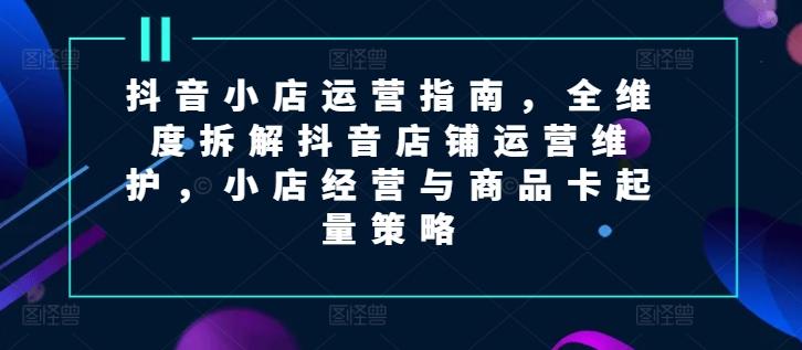 抖音小店运营指南，全维度拆解抖音店铺运营维护，小店经营与商品卡起量策略-89网创