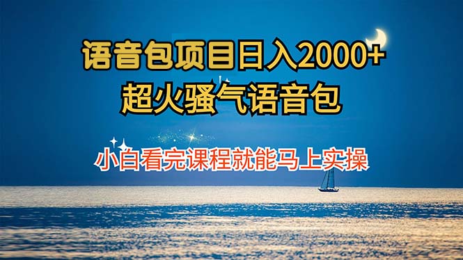 语音包项目 日入2000+ 超火骚气语音包小白看完课程就能马上实操-89网创
