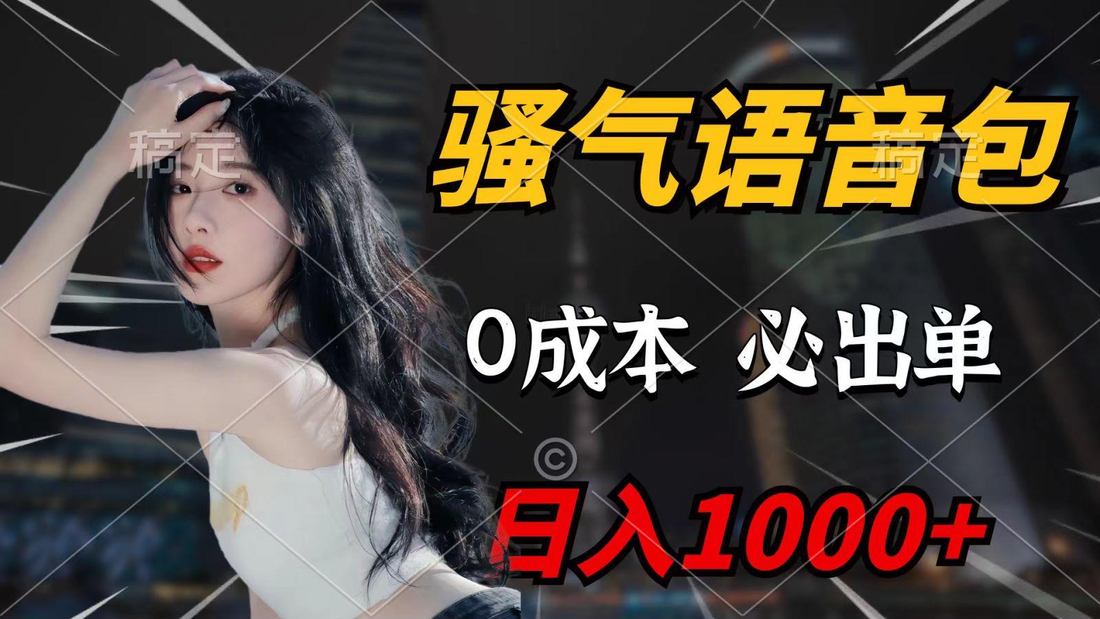(9701期)骚气语音包，0成本一天1000+，闭着眼也能出单，详细教程！-89网创