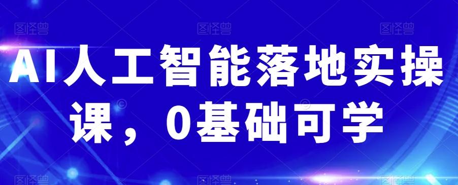 AI人工智能落地实操课，0基础可学-89网创