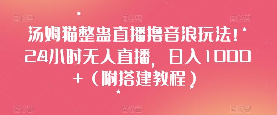汤姆猫整蛊直播撸音浪玩法！24小时无人直播，日入1000+（附搭建教程）【揭秘】-89网创