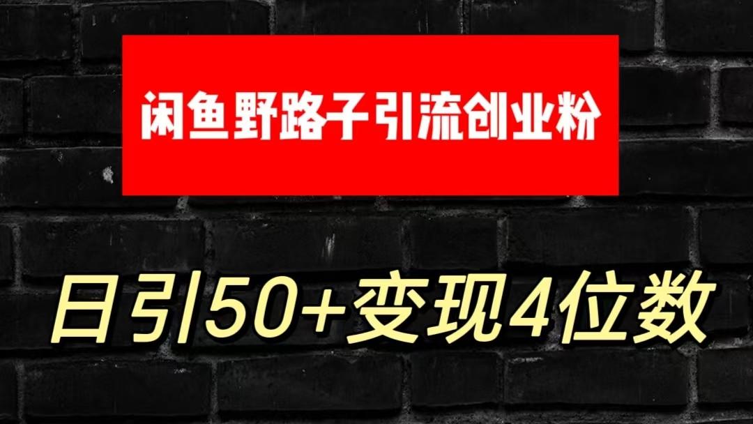 大眼闲鱼野路子引流创业粉，日引50+单日变现四位数-89网创