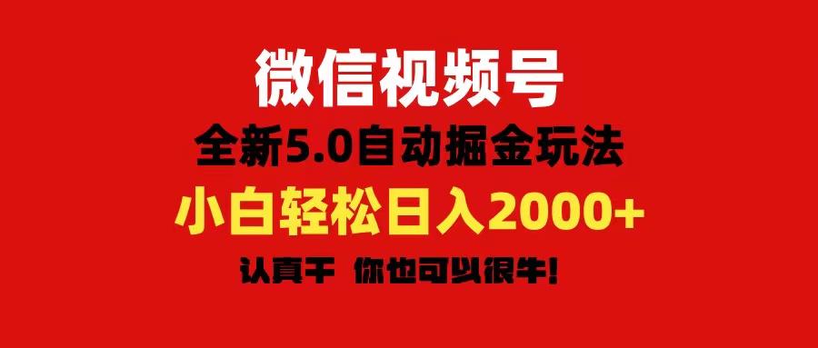 微信视频号变现，5.0全新自动掘金玩法，日入利润2000+有手就行-89网创