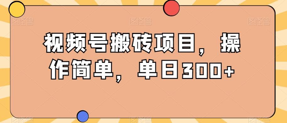 视频号搬砖项目，操作简单，单日300+-89网创