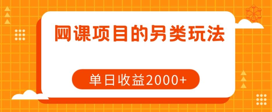 网课项目的另类玩法，单日收益2000+【揭秘】-89网创