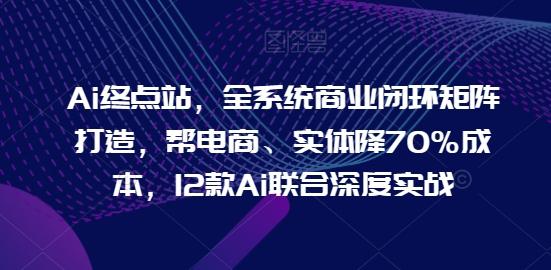 Ai终点站，全系统商业闭环矩阵打造，帮电商、实体降70%成本，12款Ai联合深度实战-89网创