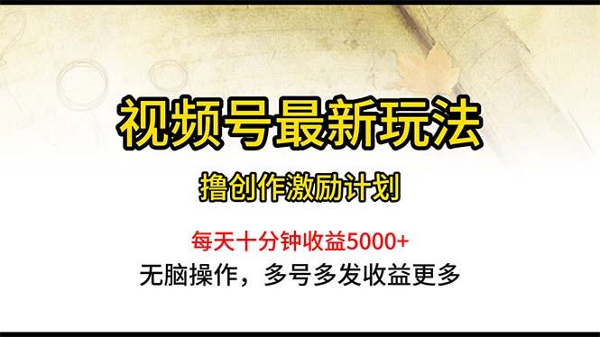 视频号最新玩法，每日一小时月入5000+-89网创