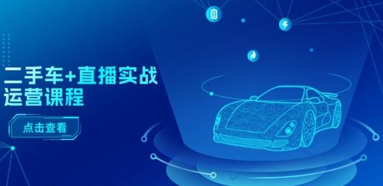 二手车+直播实战运营课程：直播推荐/短视频推荐/千川投放/直播全流程-89网创