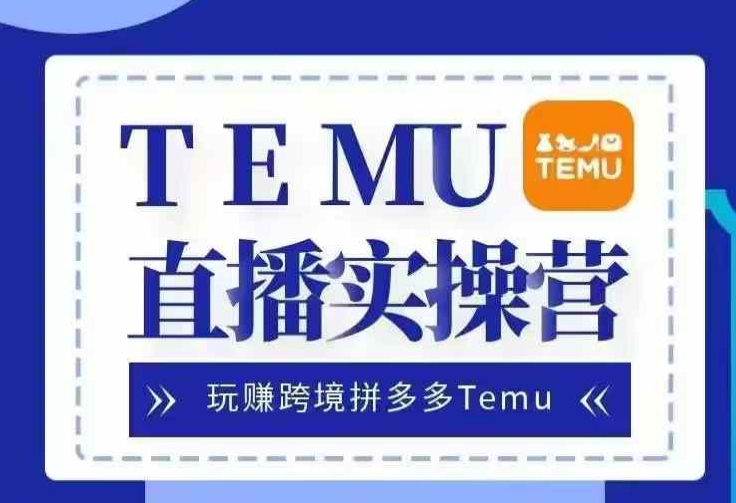 Temu直播实战营，玩赚跨境拼多多Temu，国内电商卷就出海赚美金-89网创