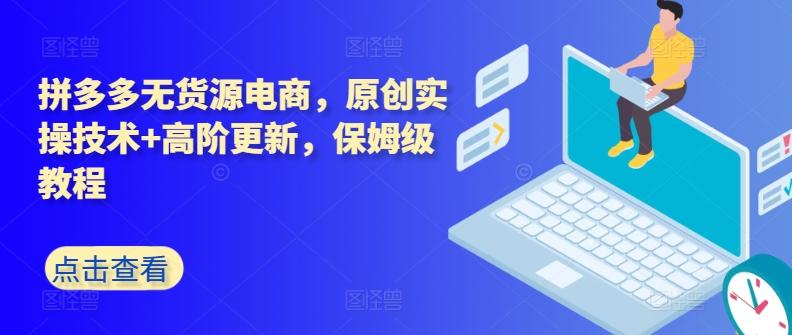 拼多多无货源电商，原创实操技术+高阶更新，保姆级教程-89网创