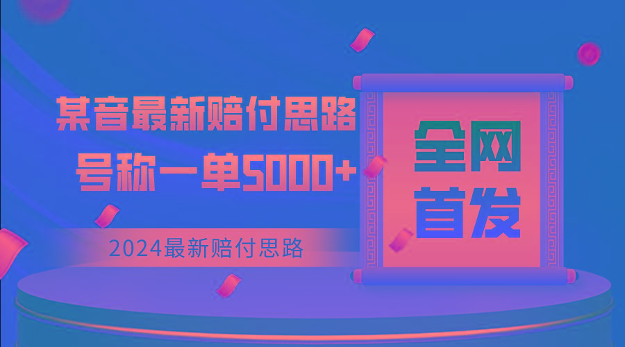 全网首发，2024最新某音赔付思路，号称一单收益5000+-89网创