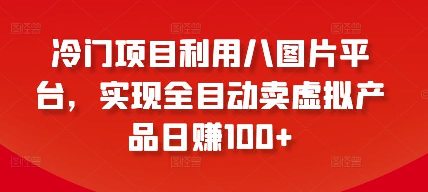 冷门项目利用八图片平台，实现全目动卖虚拟产品日赚100+【揭秘】-89网创