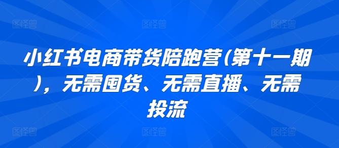 小红书电商带货陪跑营(第十一期)，无需囤货、无需直播、无需投流-89网创