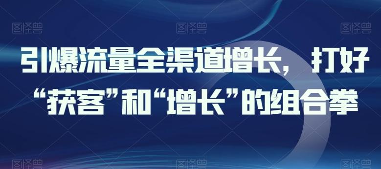 引爆流量全渠道增长，打好“获客”和“增长”的组合拳-89网创