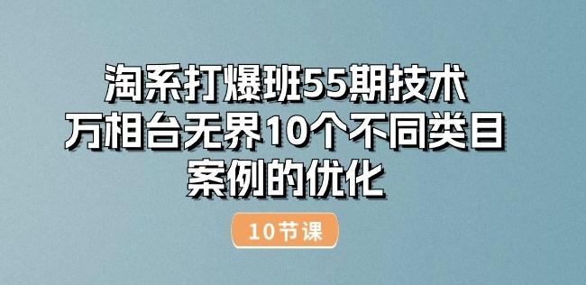 淘系打爆班55期技术：万相台无界10个不同类目案例的优化(10节)-89网创