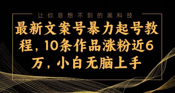最新文案号暴力起号教程，10条作品涨粉近6万，小白无脑上手-89网创