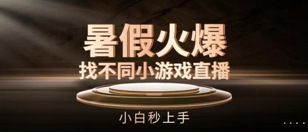暑假火爆找不同小游戏直播间，小白秒上手【揭秘】-89网创