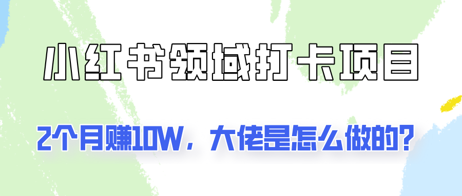 通过小红书领域打卡项目2个月赚10W，大佬是怎么做的？-89网创