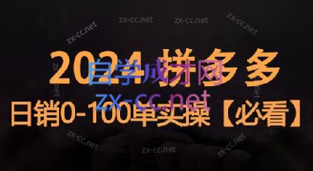 恒哥·2024拼多多日销0-100单实操-89网创